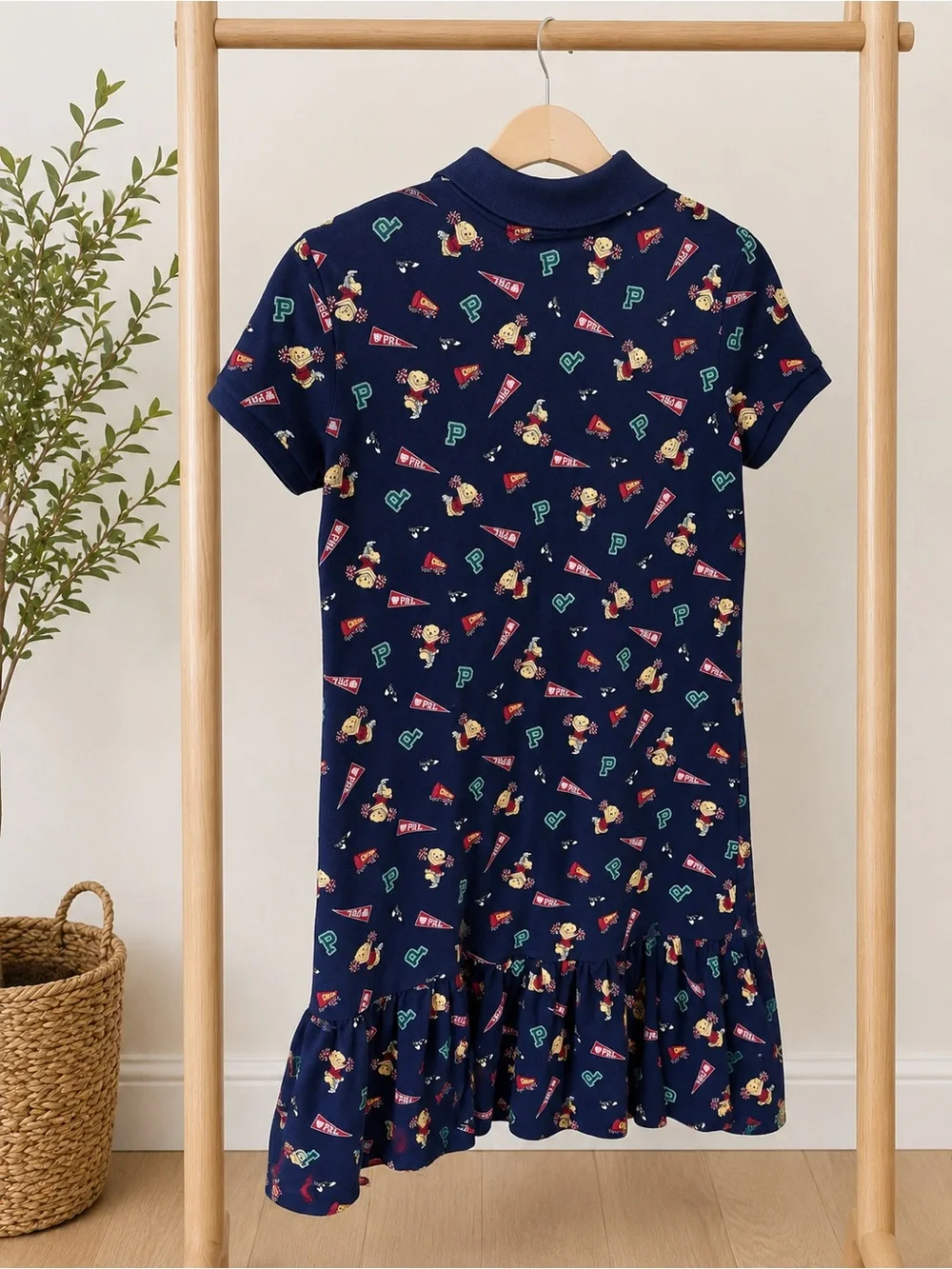 Polo by Ralph Lauren Navy Cheerleader Teddy Bear Polo Shirt